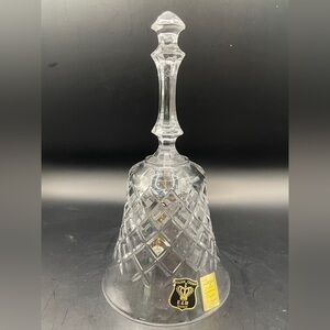 Golden Crown Crystal Bell - Clear Cut Glass